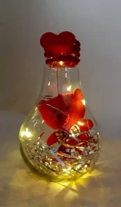 خرس ولنتاین چراغدار طرح لامپ شیشه ای