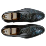 رویه چرم گاوی طرح پوست‌ماری کفش مردانه اکسون